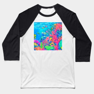 Coral Reef watercolor painting Baseball T-Shirt